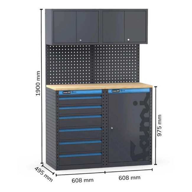 Vendita online Arredo per officina e garage da 1216x495x1900 mm.